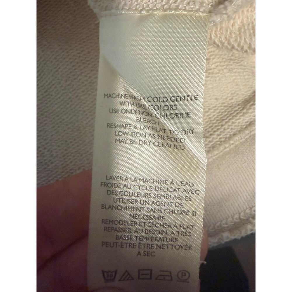 Anthropologie Embroidered Cropped Cream Hoodie Small - Picture 10 of 10